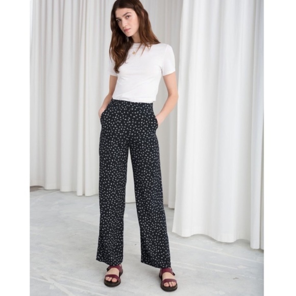 & Other Stories Pants - & Other Stories Micro Floral Print Trousers